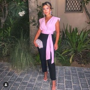 New pink tied poplin top